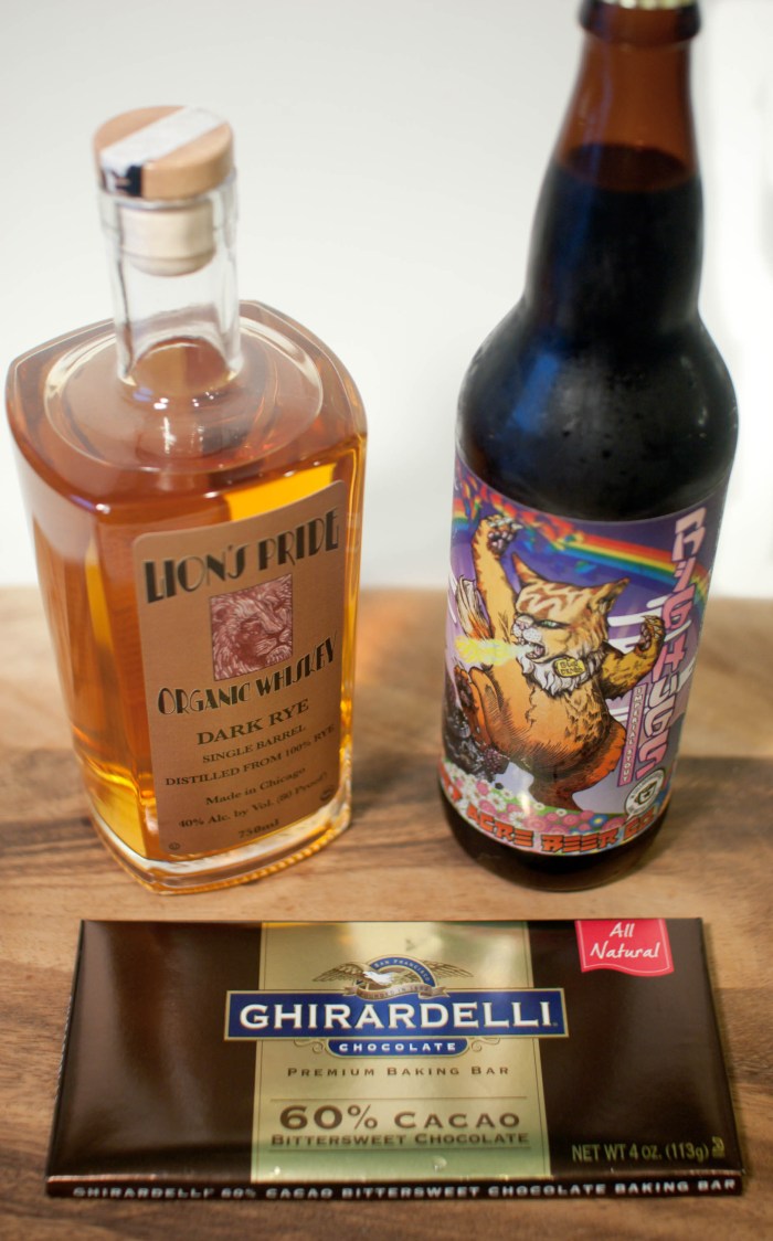 Boozy, Fudgy Brownies (featuring Half Acre Beer and Lion’s Pride Whiskey) from freshandfoodie.com @freshandfoodie