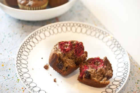 Double Chocolate Raspberry Muffins from freshandfoodie.com @freshandfoodie