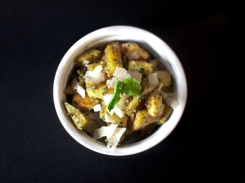 Roasted Potatoes with Pesto and Capers from freshandfoodie.com @freshandfoodie